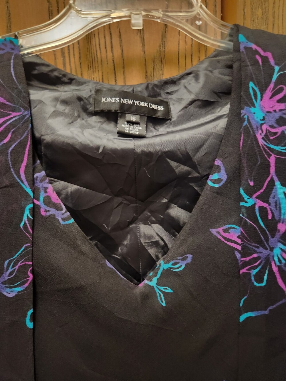 Jones New York Black Dress Floral Print - Picture 5 of 9